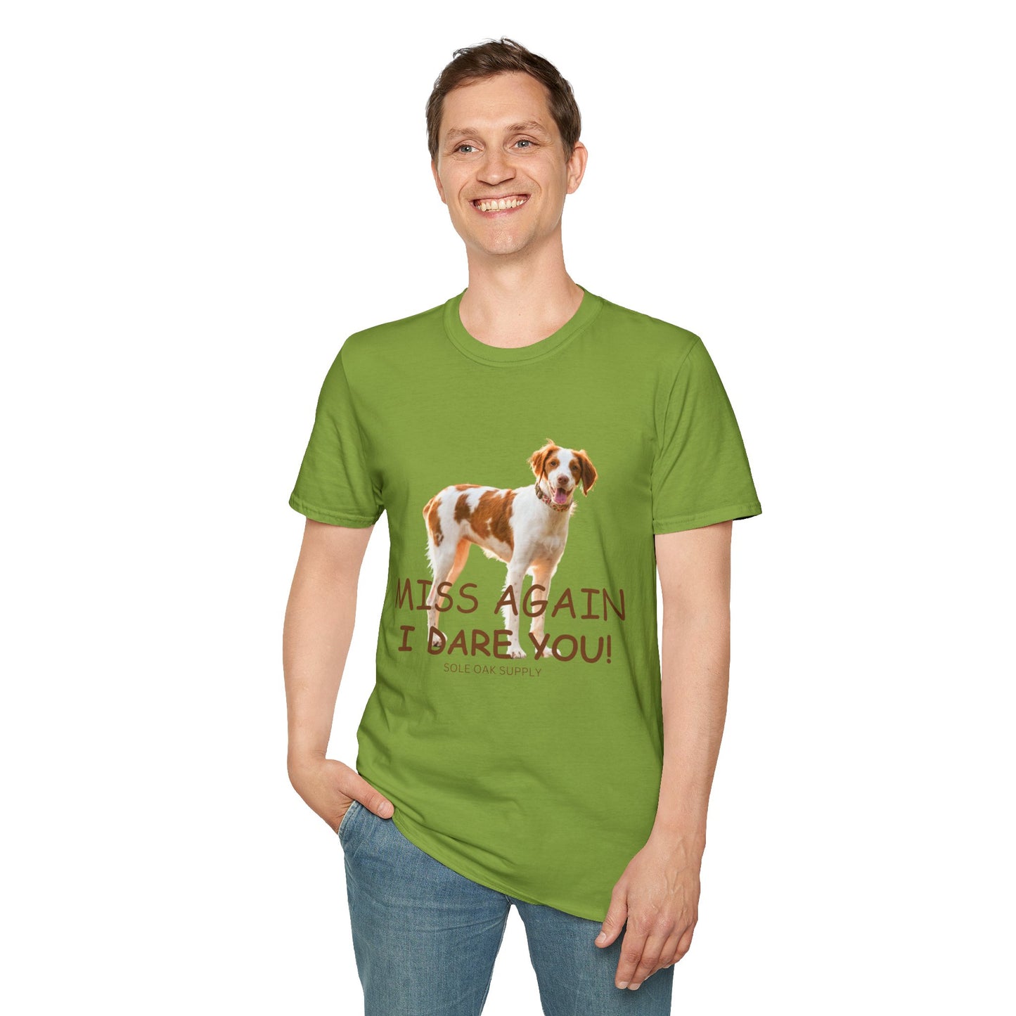 Dog Quote Unisex T-Shirt 'Miss Again I Dare You' American Brittany