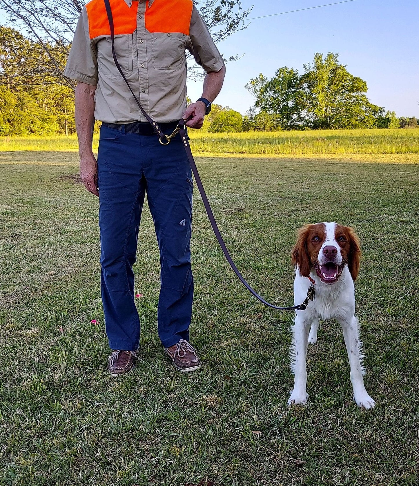 Jaeger Lead Brown Walker’s Lead over the shoulder leash hunt test NAVHDA Hunting