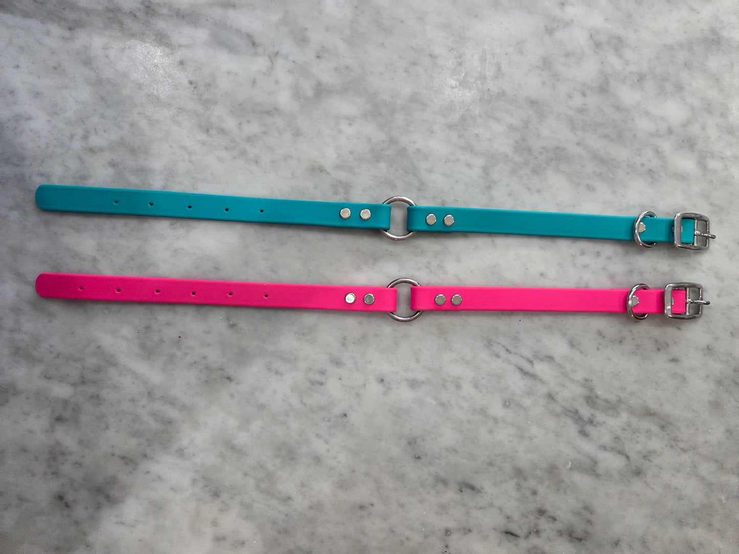 3/4" Biothane Super Heavy Center Ring Collar SS or Black Hardware