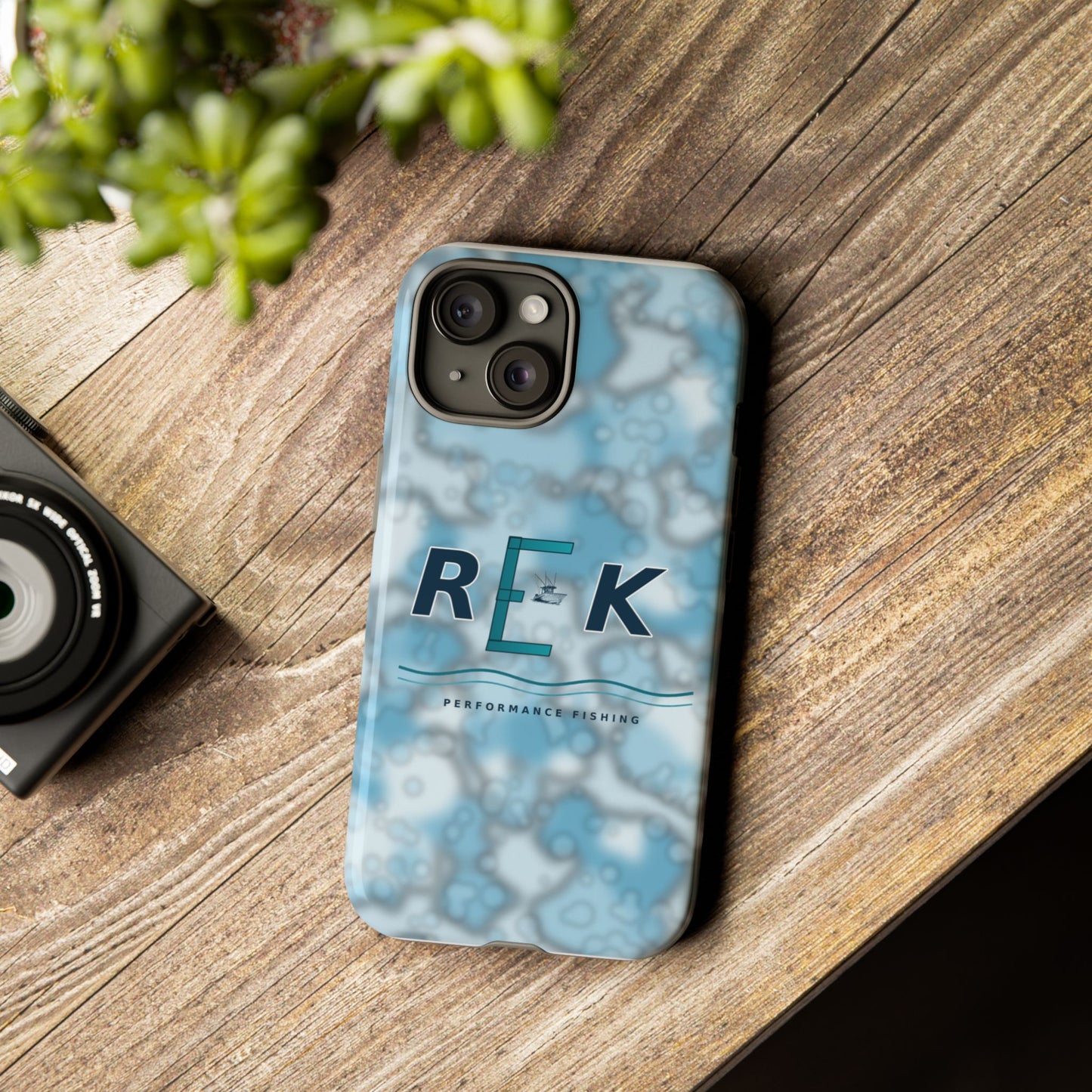 REK Blue Marble Camo Phone Case – Tough Protective iPhone & Samsung Cover