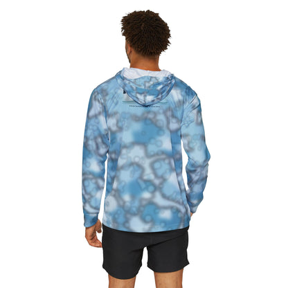 REK Performance Fishing Hoodie | Blue Abstract Marble Camo All-Over Print