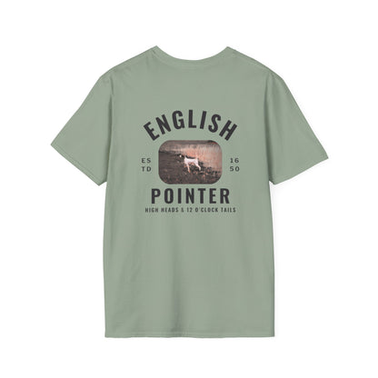 Vintage English Pointer T-Shirt — High Heads, 12 O'Clock Tails