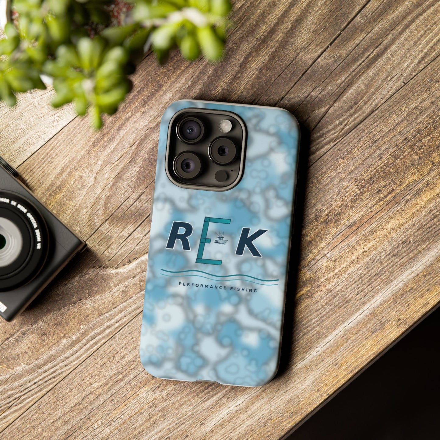 REK Blue Marble Camo Phone Case – Tough Protective iPhone & Samsung Cover