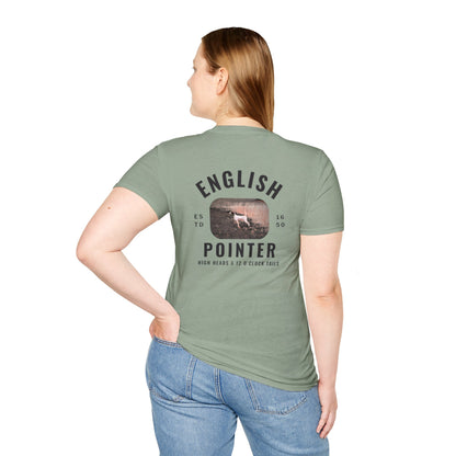 Vintage English Pointer T-Shirt — High Heads, 12 O'Clock Tails