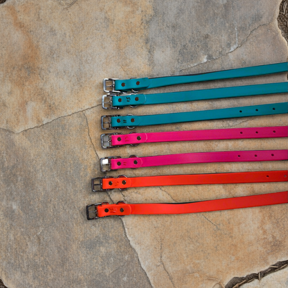 3/4" Biothane Super Heavy D-Ring Collar SS or Black Hardware