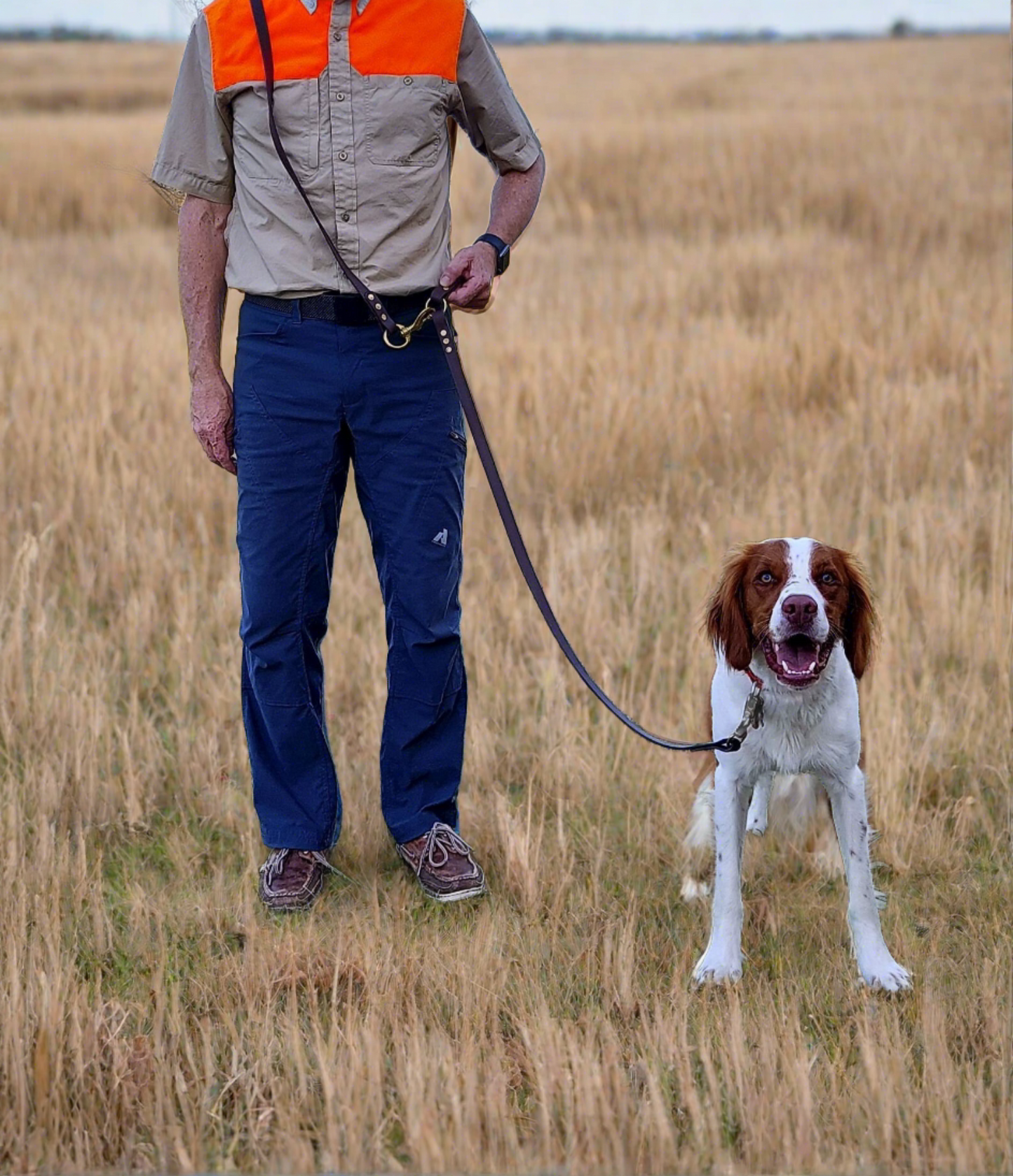 Jaeger Lead Brown Walker’s Lead over the shoulder leash hunt test NAVHDA Hunting