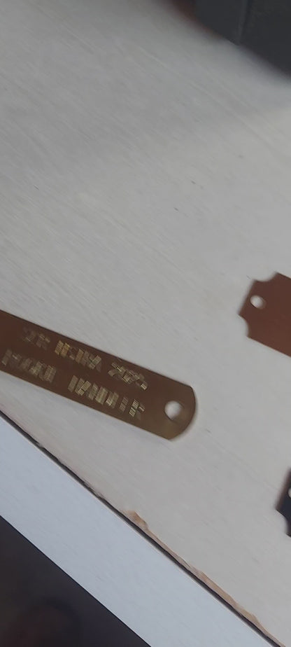 Personalized Engraved brass tag for Belts or 1" Collars