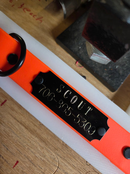 Personalized Engraved brass tag for Belts or 1" Collars