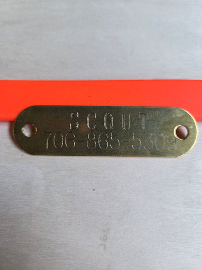 Personalized Engraved brass tag for Belts or 1" Collars